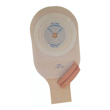 Ostomy Pouch Safe n Simple™ One-Piece System 12 Inch Length Flat, Trim to Fit Drainable - BeHope