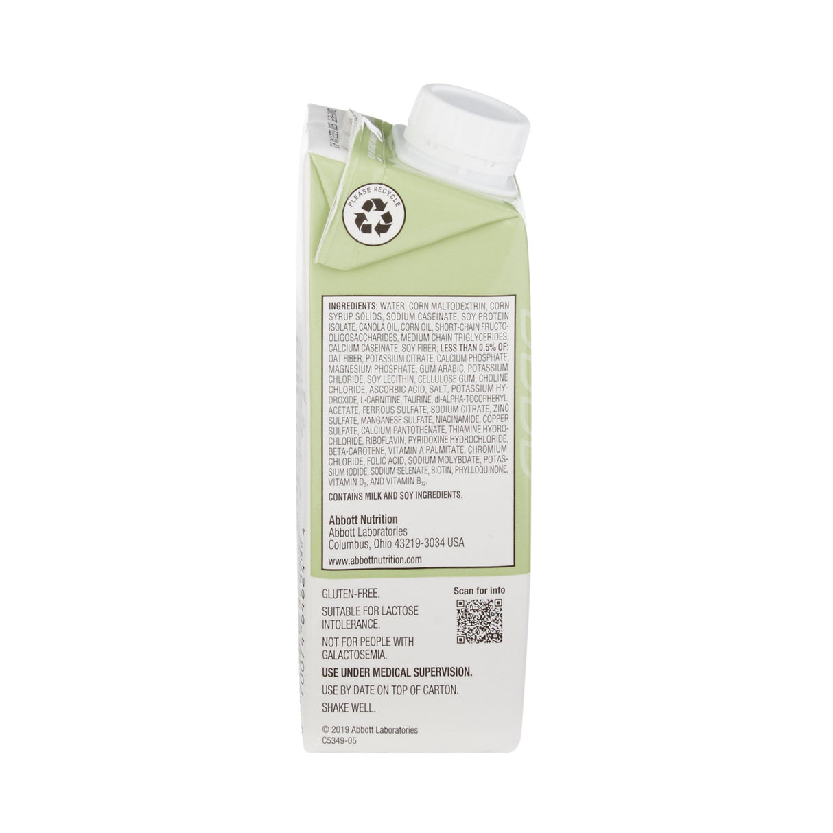 Tube Feeding Formula Jevity® 1.2 Cal with Fiber Unflavored Liquid 8 oz. Reclosable Carton - BeHope