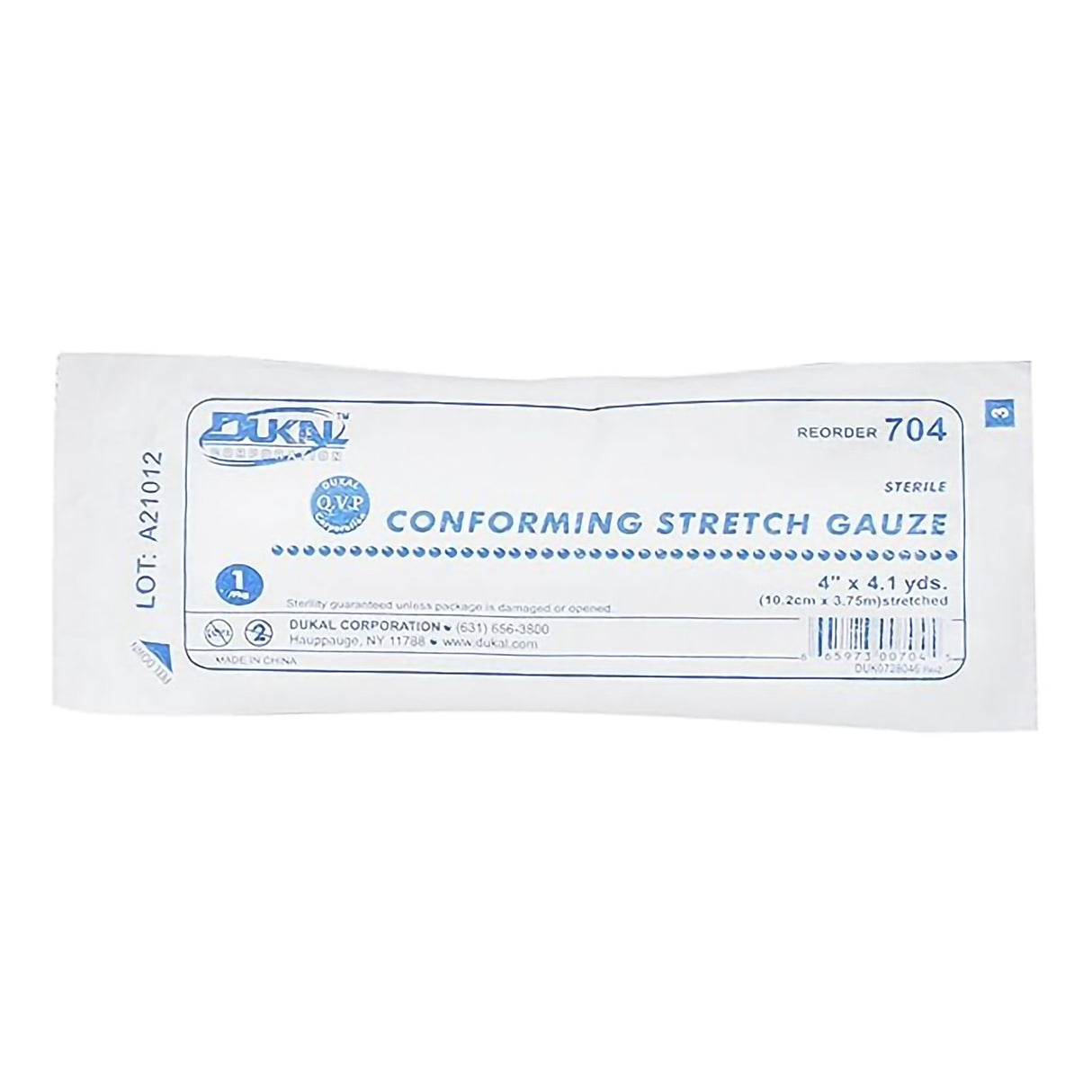 Conforming Bandage Dukal™ 4 Inch X 4-1/10 Yard 1-Ply Sterile 1 per Pack - BeHope