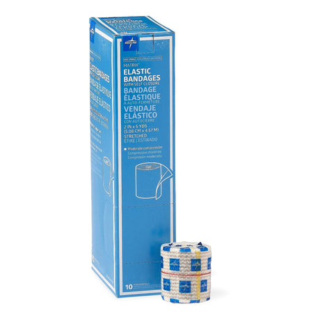 Elastic Bandage Matrix 2 Inch X 5 Yard Double Hook and Loop Closure Natural NonSterile Medium Compression - BeHope
