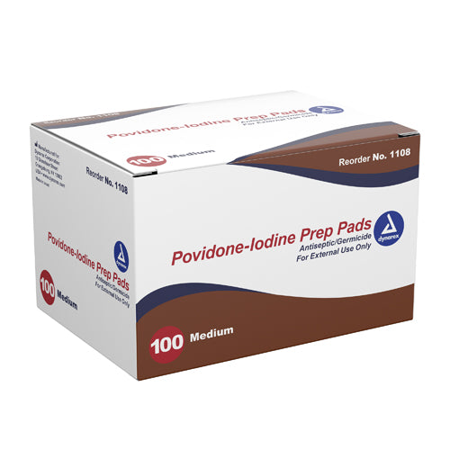 Tampons de préparation à la povidone iodée, boîte de 100