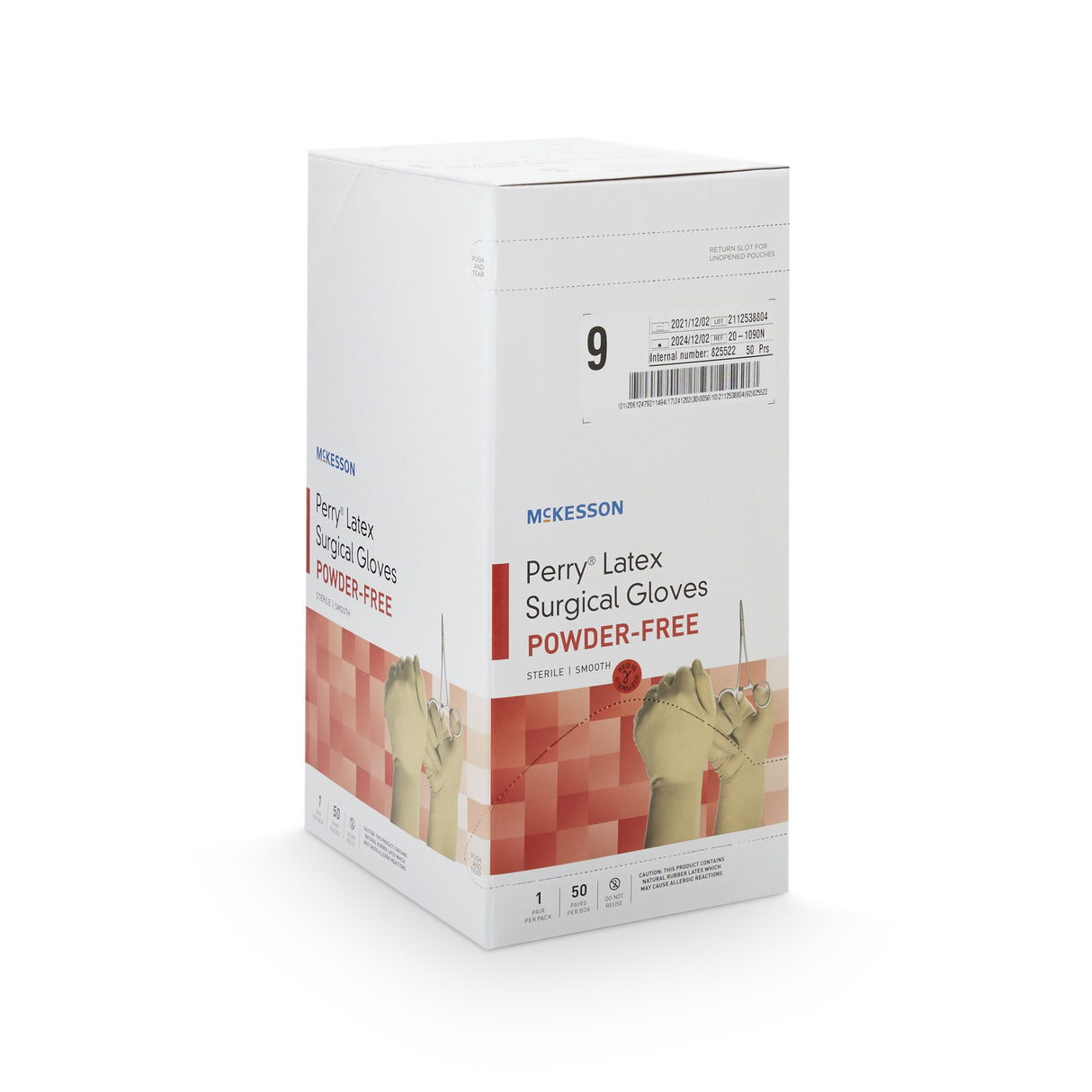 Surgical Glove McKesson Perry® Size 9 Sterile Latex Standard Cuff Length Smooth Cream Chemo Tested - BeHope