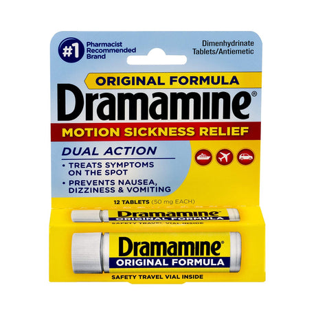 Nausea Relief Dramamine® Tablets Motion Sickness Prevention - BeHope