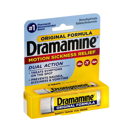 Nausea Relief Dramamine® Tablets Motion Sickness Prevention - BeHope