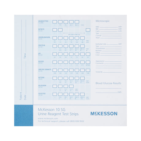 Urine Reagent Test Strip Recording Pad McKesson Consult™ For use with McKesson CONSULT® 10SG Urine Reagent Strips (MFR # 121-10SG) - BeHope