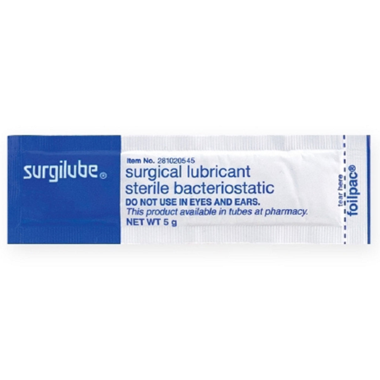Lubricating Jelly - Carbomer free Surgilube® 5 Gram Individual Packet Sterile - BeHope