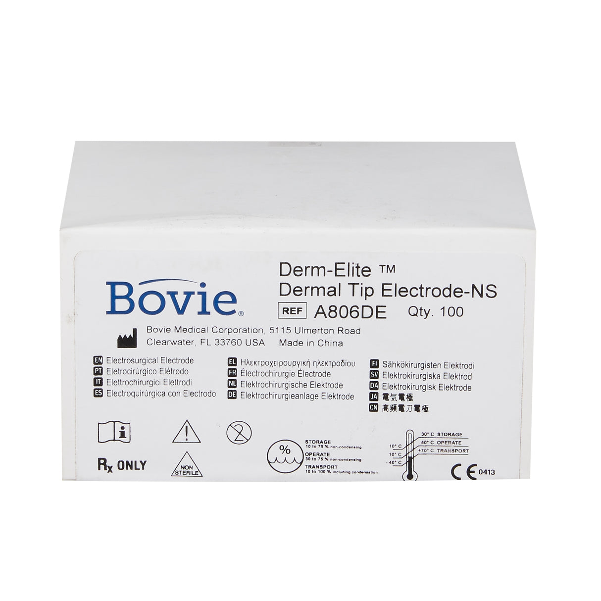 Blade Electrode Derm-Elite® Stainless Steel NonSterile Blunt Angled Blade Tip Disposable - BeHope