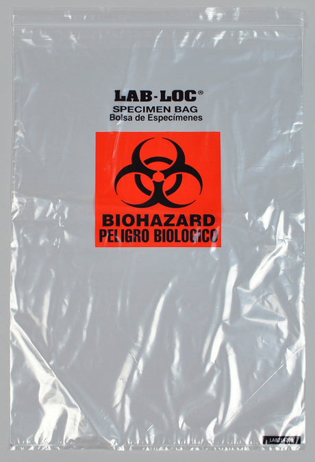 Lab-loc® Specimen Transport Bag with Document Pouch Biohazard Symbol - BeHope