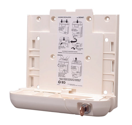 Sharps Container Bracket Plastic Wall Mount Locking - BeHope
