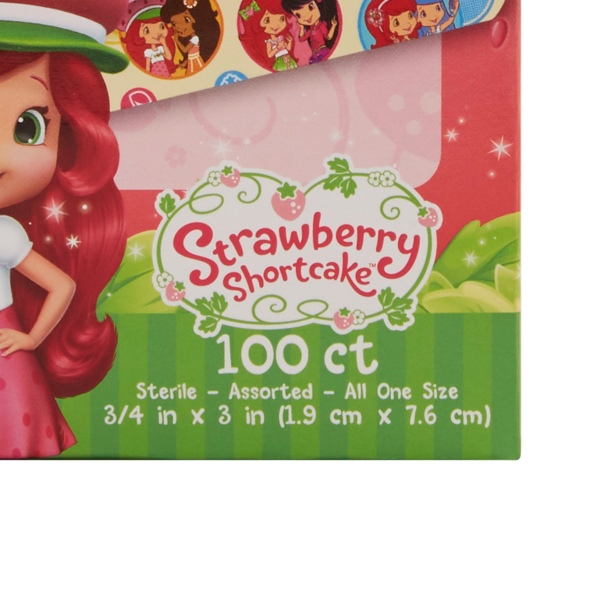 Adhesive Strip Stat StripÂ® Plastic Kid Design (Strawberry Shortcake) 3/4 X 3 Inch Sterile - BeHope