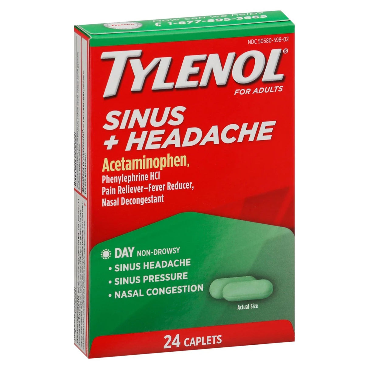 Cold and Sinus Relief Tylenol® Sinus + Headache 325 mg - 5 mg Strength Tablet - BeHope