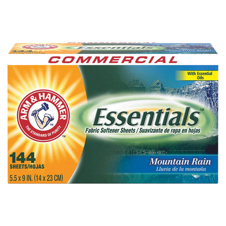 Fabric Softener Arm & Hammer® Essentials® 144 Count Box Sheet Mountain Rain Scent - BeHope