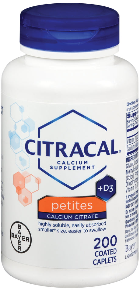 Joint Health Supplement Citracal® Petites Vitamin D / Calcium 500 IU - 400 mg Strength Tablet 200 per Bottle - BeHope