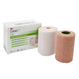 2 Layer Compression Bandage System 3M™ Coban™2 Lite 4 Inch X 2-9/10 Yard / 4 Inch X 5-1/10 Yard Self-Adherent / Pull On Closure Tan / White NonSterile 25 to 30 mmHg - BeHope