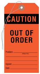 Equipment Tag UAL™ With Caution Black / Red 3-1/8 X 6-1/4 Inch Card Stock - BeHope