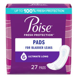 Bladder Control Pad Poise Fresh Protection 15.9 Inch Length Heavy Absorbency Sodium Polyacrylate Core One Size Fits Most