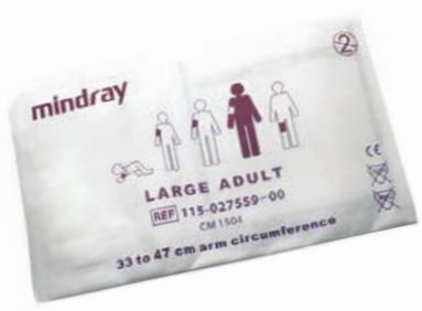 Single Patient Use Blood Pressure Cuff Mindray™ 33 to 47 cm Arm Nylon Cuff Large Adult Cuff - BeHope