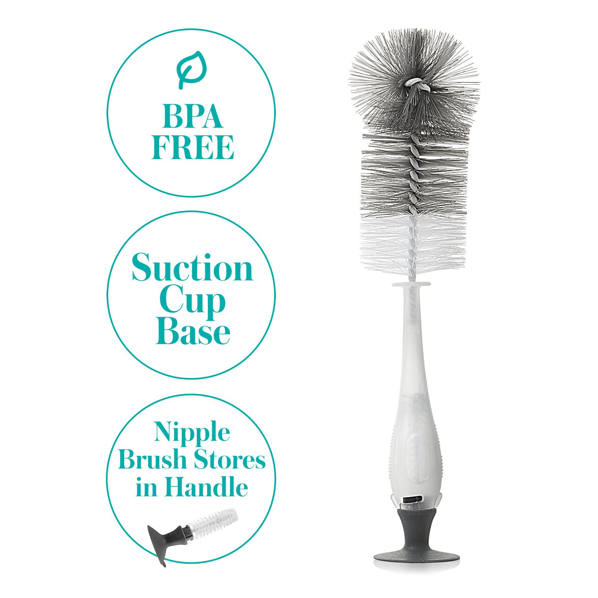 Baby Bottle / Nipple Brush Set Evenflo 2-in-1 For Baby Bottles, Nipples, Breast Pump Parts - BeHope