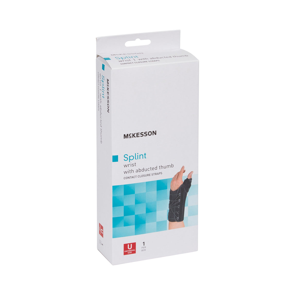 Wrist Brace with Thumb Spica McKesson Right Hand Black One Size Fits Most - BeHope