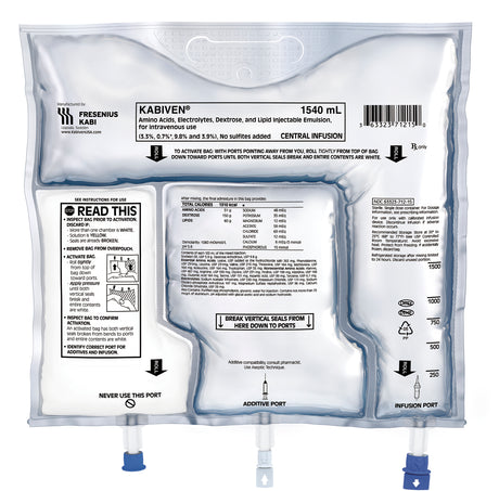 Kabiven® Amino Acids / Electrolytes / Dextrose / Lipid 3.3% - 0.7% - 9.8% - 3.9% Emulsion 2,053 Ml - Behope