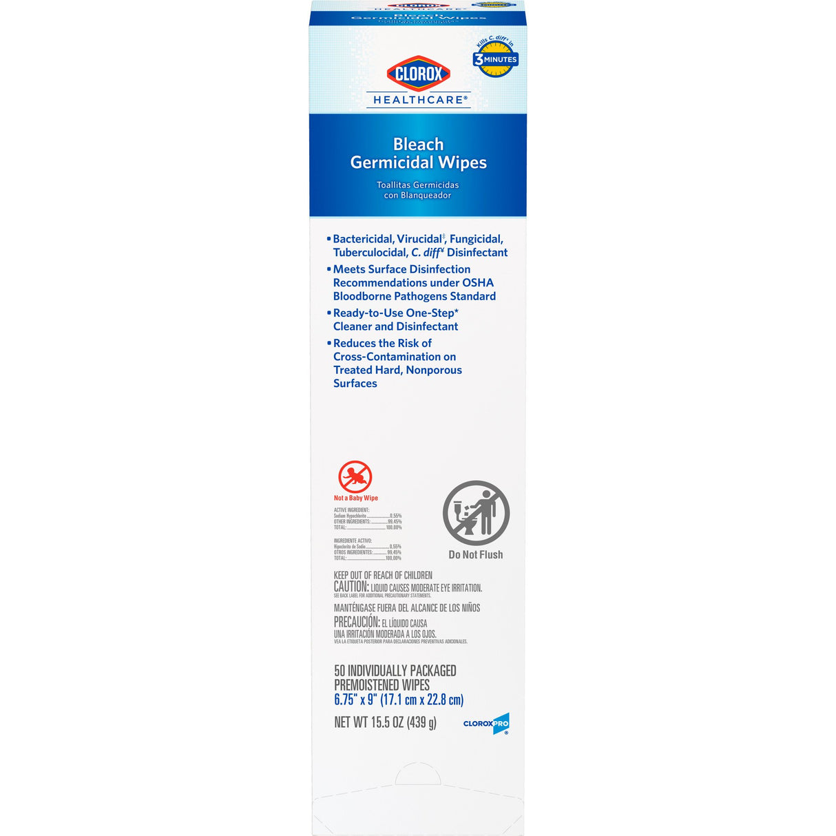 Surface Disinfectant Clorox Healthcare® Premoistened Germicidal Manual Pull Wipe 50 Count Individual Packet Fruity Floral Bleach Scent NonSterile - BeHope