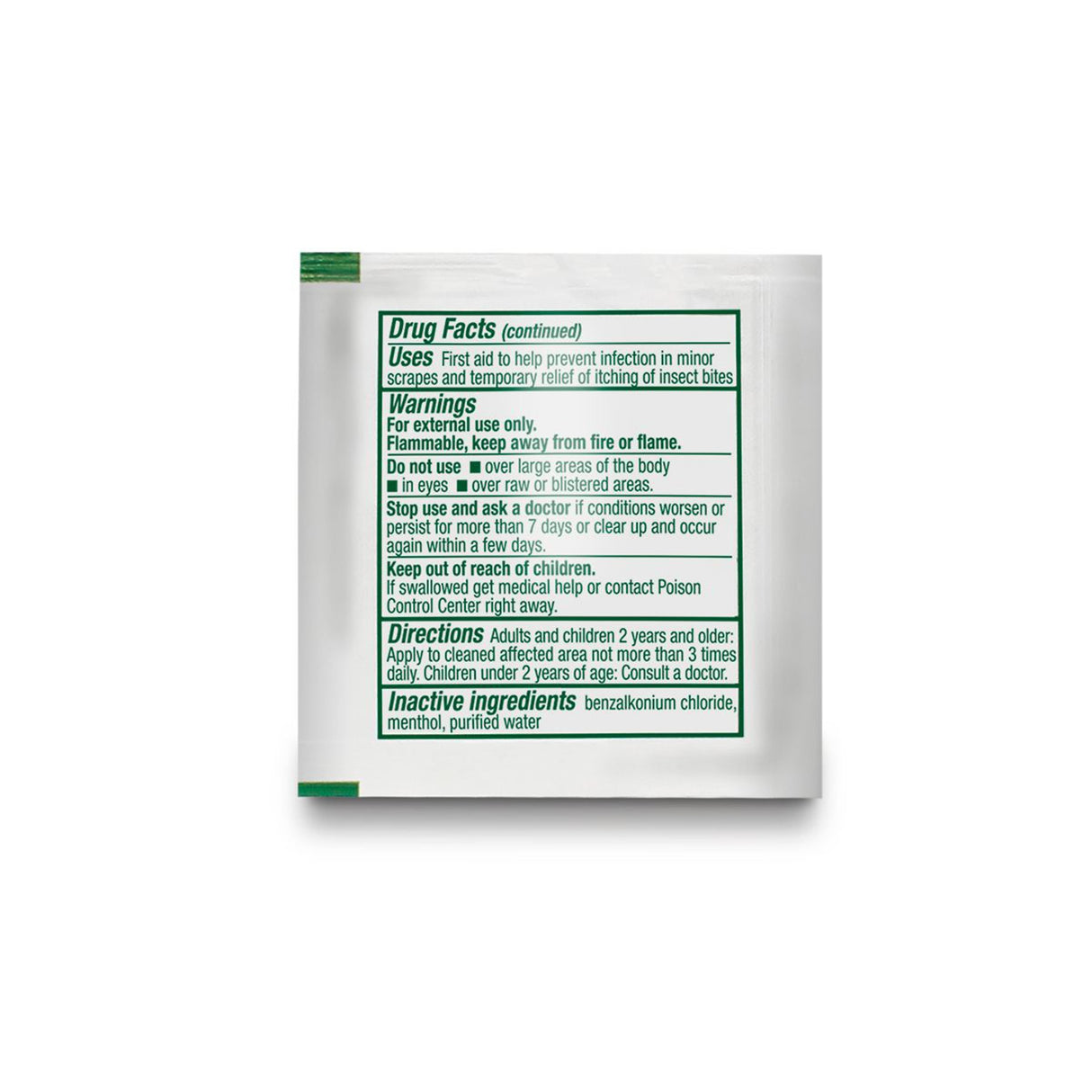 Sting and Bite Relief Ethyl Alcohol / Lidocaine Safetec® Towelette Individual Packet - BeHope