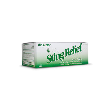 Sting and Bite Relief Towelette Ethyl Alcohol Lidocaine Safetec® - BeHope