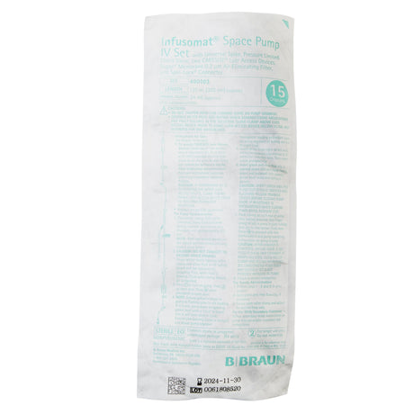 IV Pump Set Infusomat® Pump 2 Ports 15 Drops / mL Drip Rate 0.2 Micron Filter 120 Inch Tubing Solution - BeHope