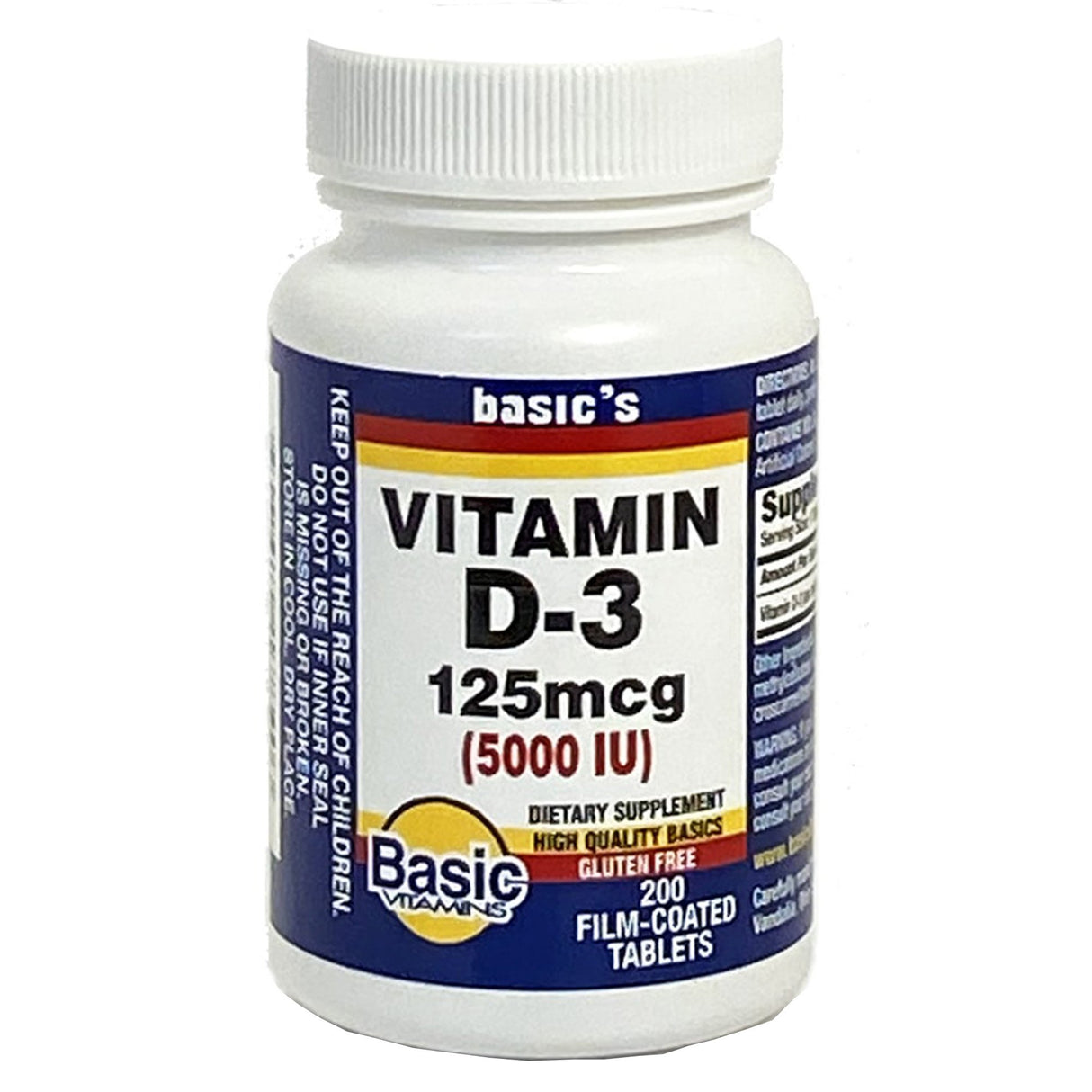 Vitamin Supplement Vitamin D3 5,000 IU Strength Tablet 200 per Bottle - BeHope