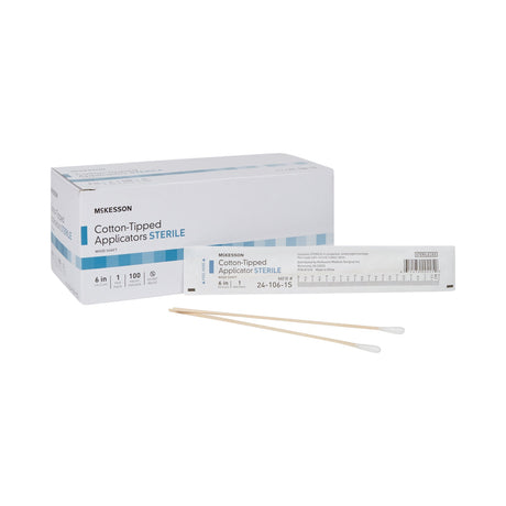 McKesson Sterile Cotton Tipped Applicators Wood Shaft - BeHope