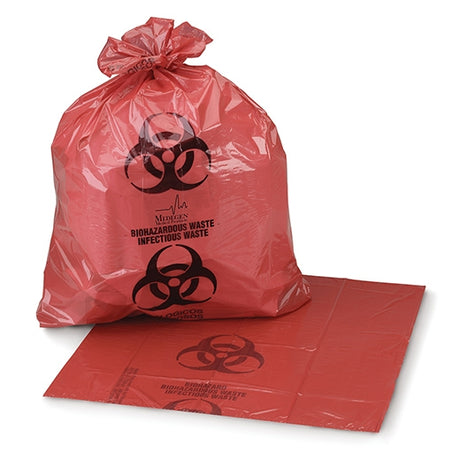 Biohazard Waste Bag Biohazard Symbol / Biohazardous Waste / Infectious Waste 7 to 10 gal. Red 23 X 23 Inch - BeHope
