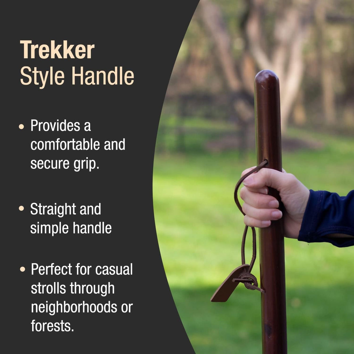 Walking Stick Brazos™ Free Form Wood 55 Inch Height Brown - BeHope