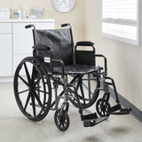 Lightweight Wheelchair McKesson Dual Axle Desk Length Arm Swing-Away Elevating Legrest Black Upholstery 18 Inch Seat Width Adult 300 lbs. Weight Capacity - BeHope