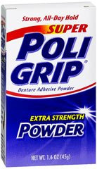 Denture Adhesive Super Poligrip® Powder 12-Hour Hold Comfortable Seal - BeHope