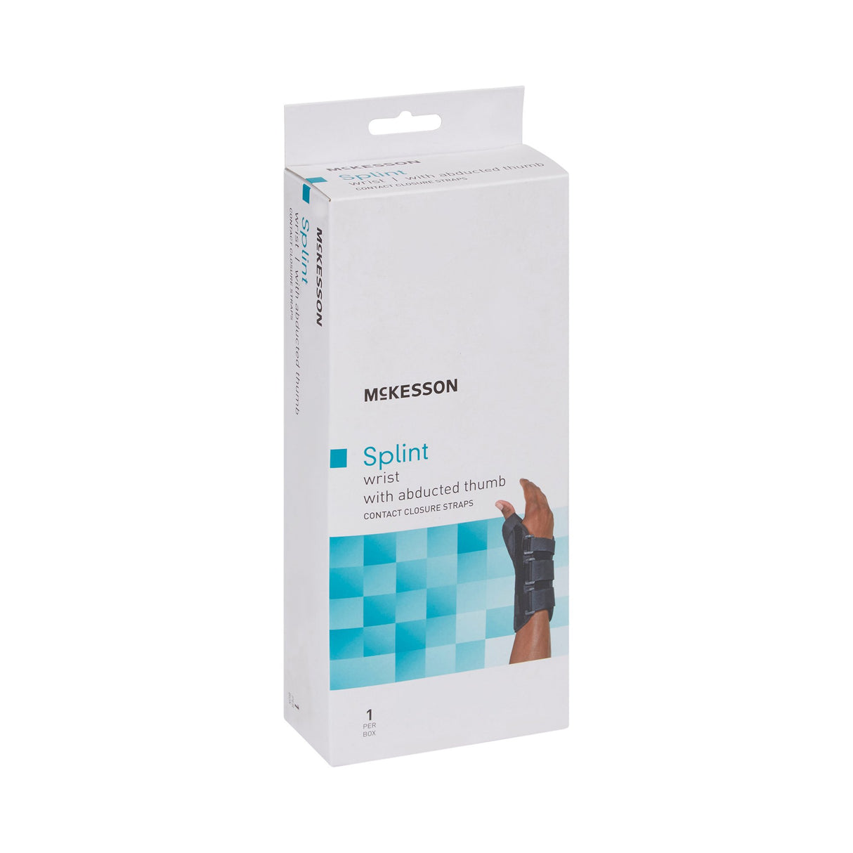 Wrist Brace with Abducted Thumb McKesson Aluminum / Foam / Spandex / Plastic Left Hand Black Large - BeHope