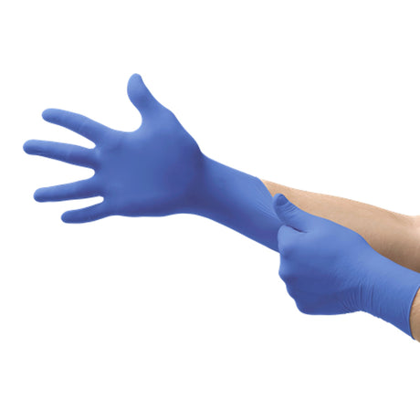 Exam Glove Ultraform® Small / Medium NonSterile Nitrile Standard Cuff Length Textured Fingertips Blue Not Rated - BeHope