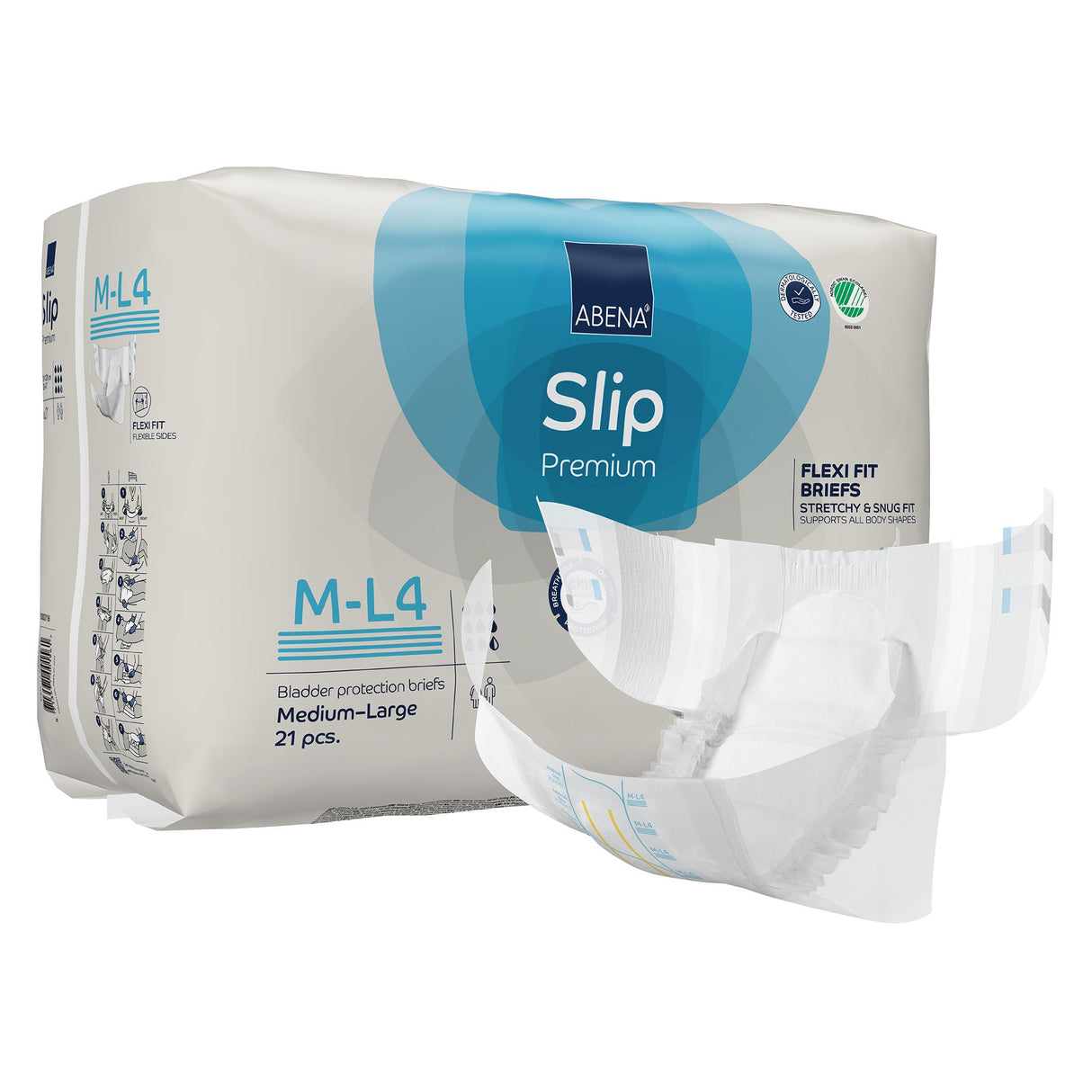 Unisex Adult Incontinence Brief Abena Slip Flexi Fit Medium / Large Disposable Heavy Absorbency - BeHope