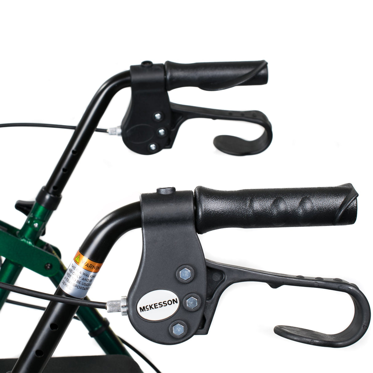 4 Wheel Rollator McKesson Green Adjustable Height / Folding Aluminum Frame - BeHope