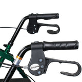 4 Wheel Rollator McKesson Green Adjustable Height / Folding Aluminum Frame - BeHope