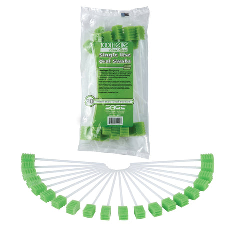 Oral Swab Toothette® Plus Untreated Foam Tip 20 per Pack - BeHope