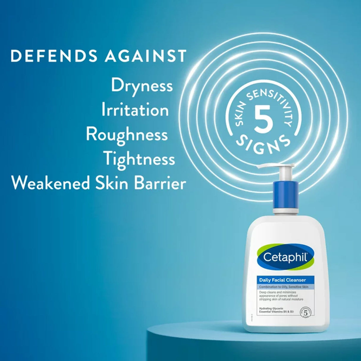 Facial Cleanser Cetaphil Daily Facial Cleanser Gel 8 oz. Pump Bottle Gentle Scent