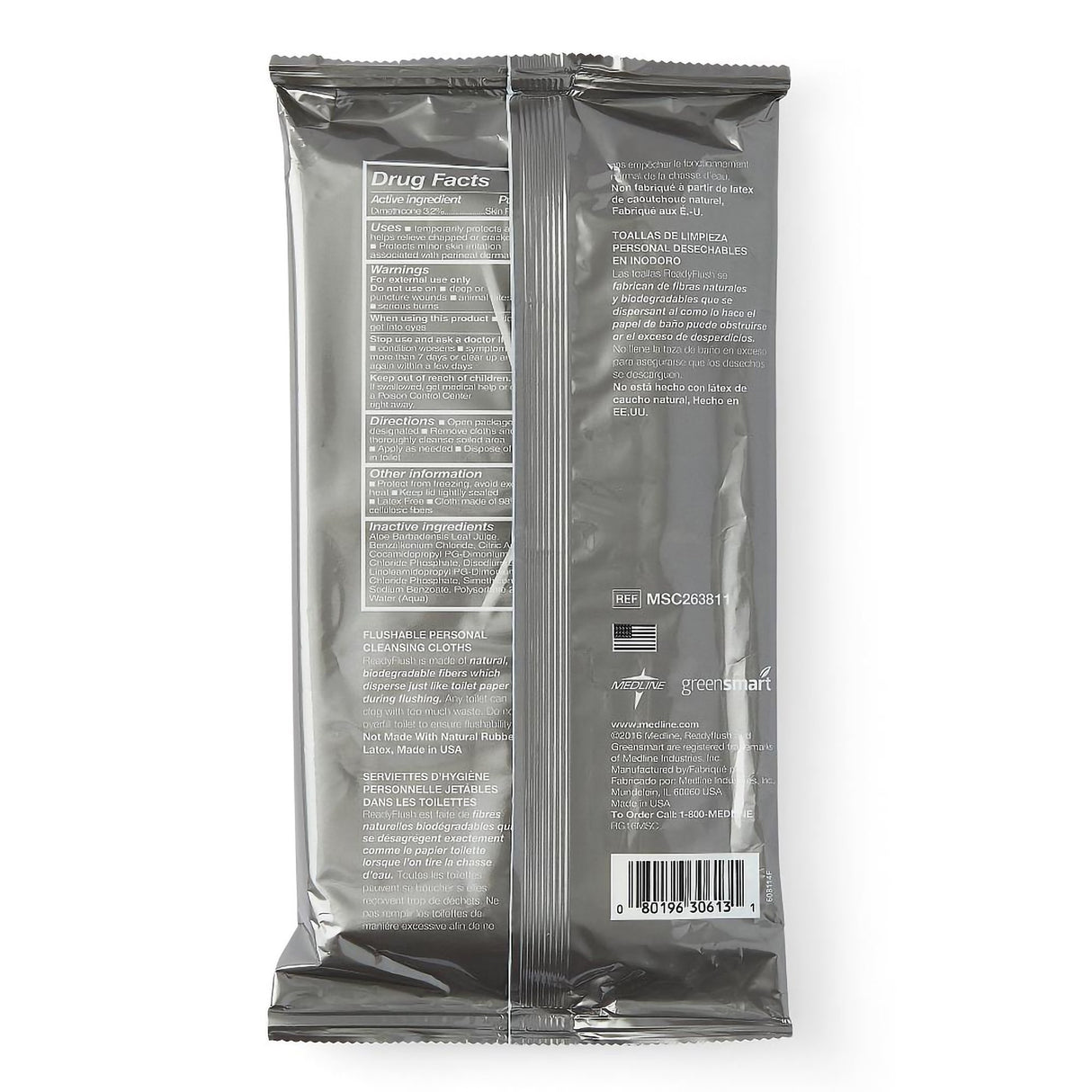 Flushable Incontinence Care Wipe ReadyFlush Protect Soft Pack Unscented 24 Count