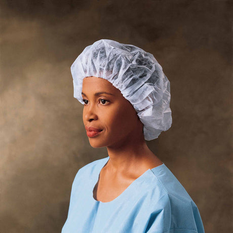 Bouffant Cap Large White Elastic Closure - BeHope