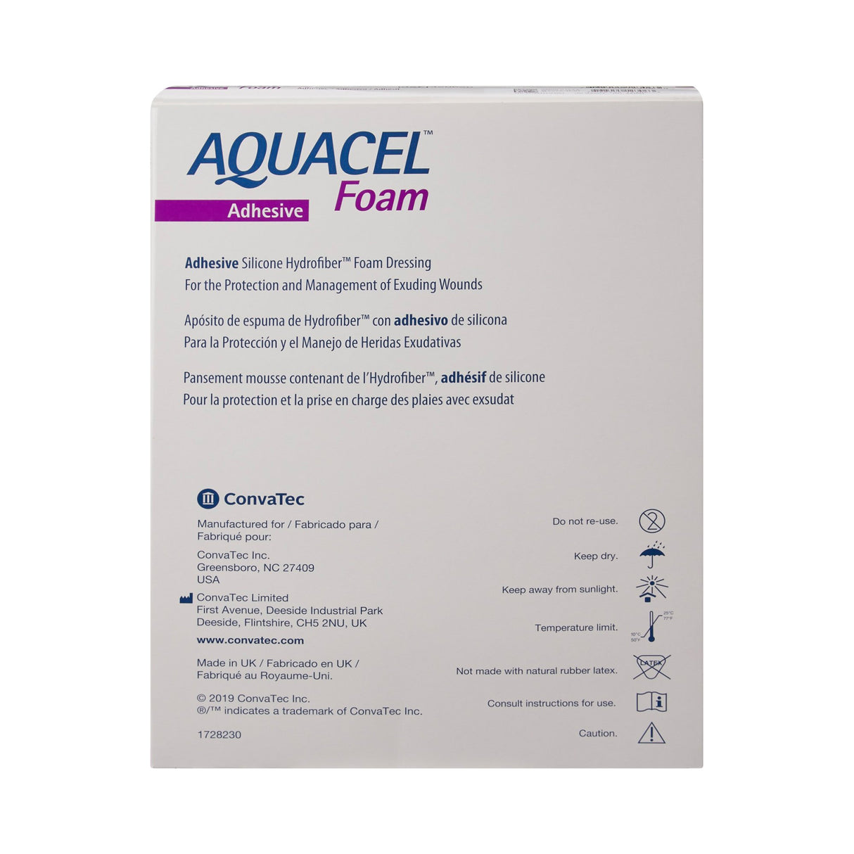 Foam Dressing Aquacel® 7 X 8 Inch With Border Waterproof Film Backing Silicone Adhesive Sacral Sterile - BeHope