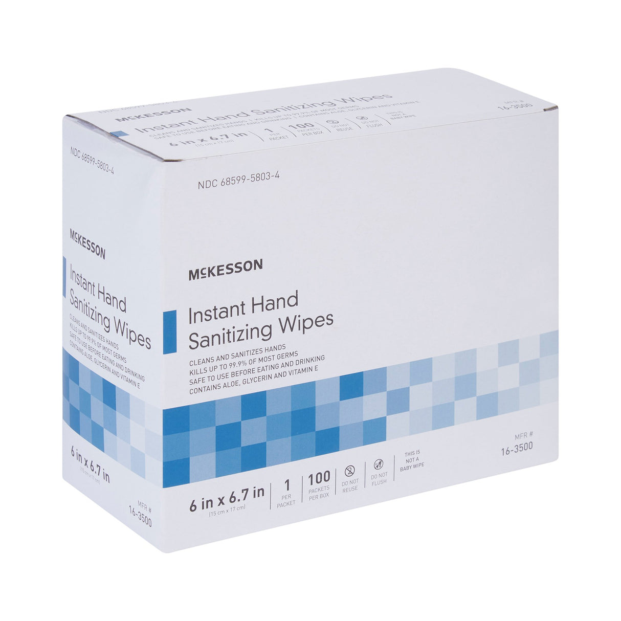 Hand Sanitizing Wipe McKesson 100 Count Ethyl Alcohol Wipe Individual Packet