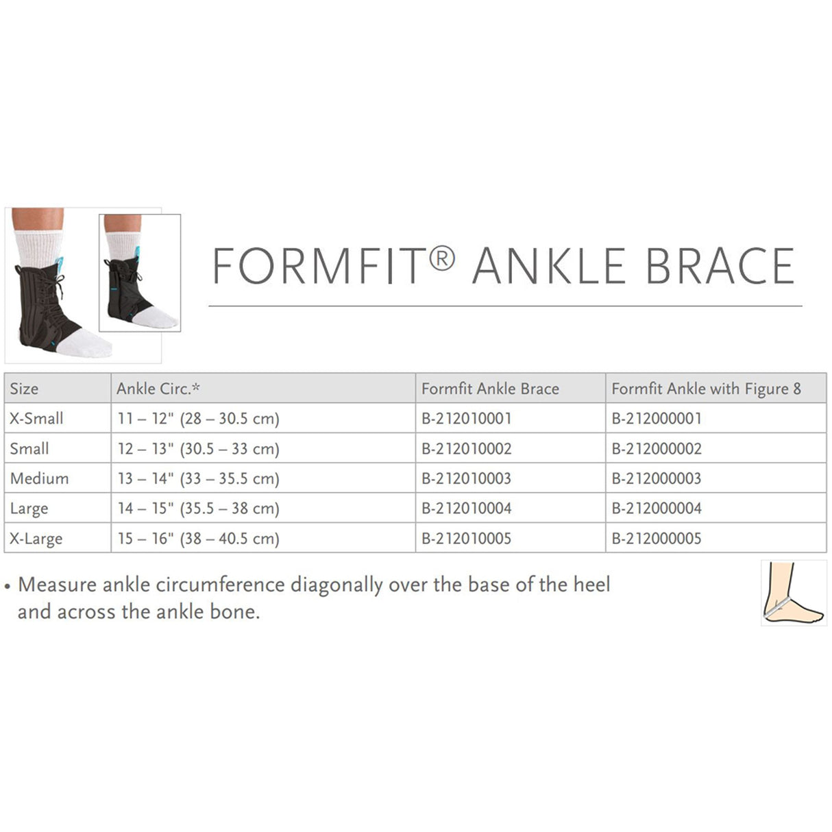 Ankle Brace with Figure 8 Ossur FormFit Medium Lace-Up / Figure-8 Strap Foot