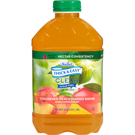 Thickened Beverage Thick & Easy® Clear 46 oz. Bottle Peach Mango Flavor Liquid IDDSI Level 2 Mildly Thick - BeHope
