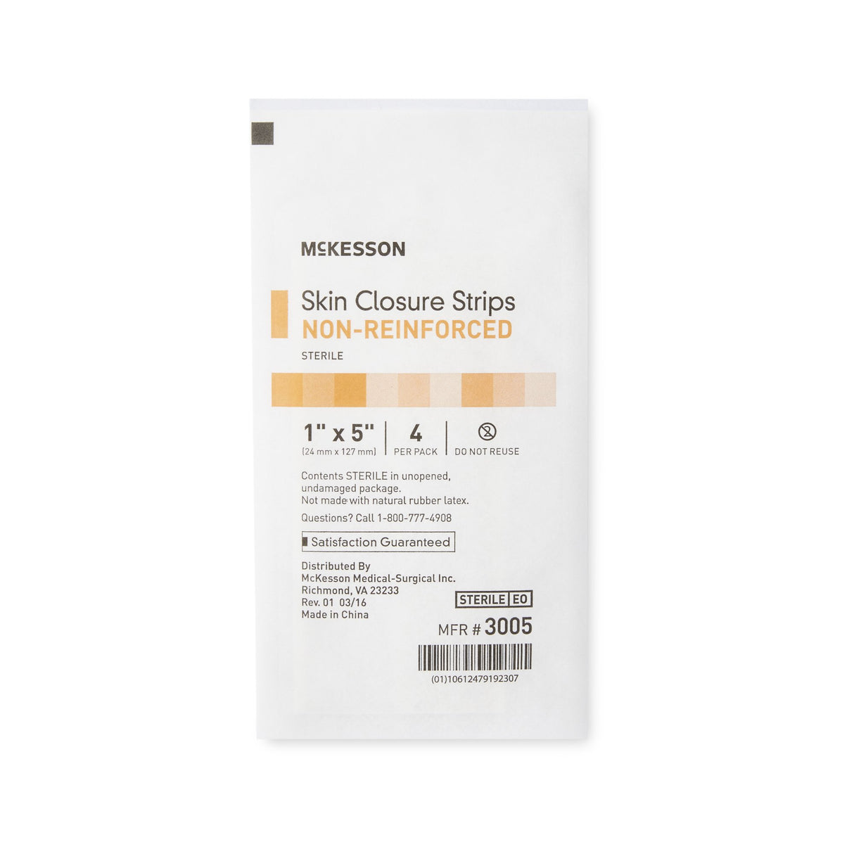 Skin Closure Strip McKesson 1 X 5 Inch Nonwoven Material Flexible Strip Tan - BeHope