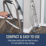 Side Step Folding Walker DMI Hemi Aluminum Frame 250 lbs, Weight Capacity 30 ro 35 Inch Height - BeHope