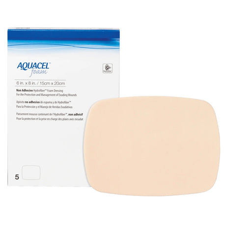 Foam Dressing Aquacel® 6 X 8 Inch Without Border Waterproof Film Backing Nonadhesive Rectangle Sterile - BeHope